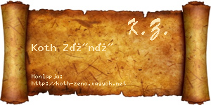 Koth Zénó névjegykártya